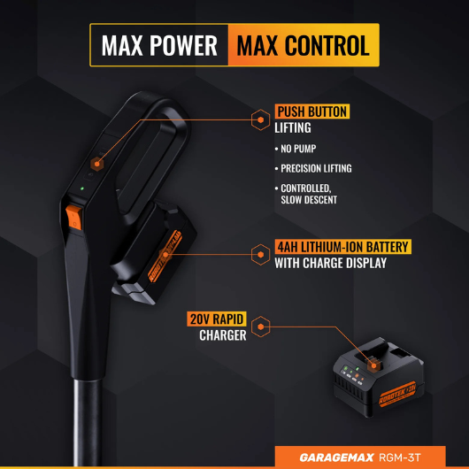 RGM-3T, 3 Ton Electric Floor Jack, Low Profile Aluminum & Steel